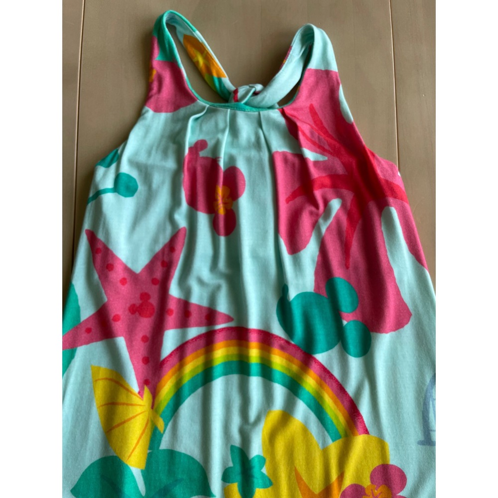 Disney Aulani Artist Showcase Hawaiian Dress Kids XS-4 Tropical Rainbow Hibiscus - Picture 4 of 8